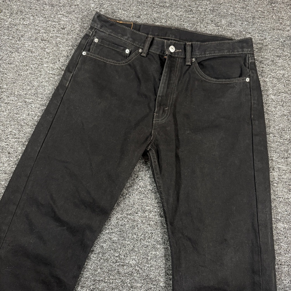Levi's 505 Regular Fit Jeans Men 34x30 Black Straight Leg Denim Pants